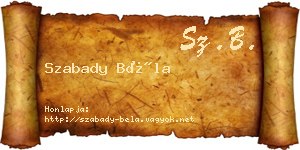 Szabady Béla névjegykártya